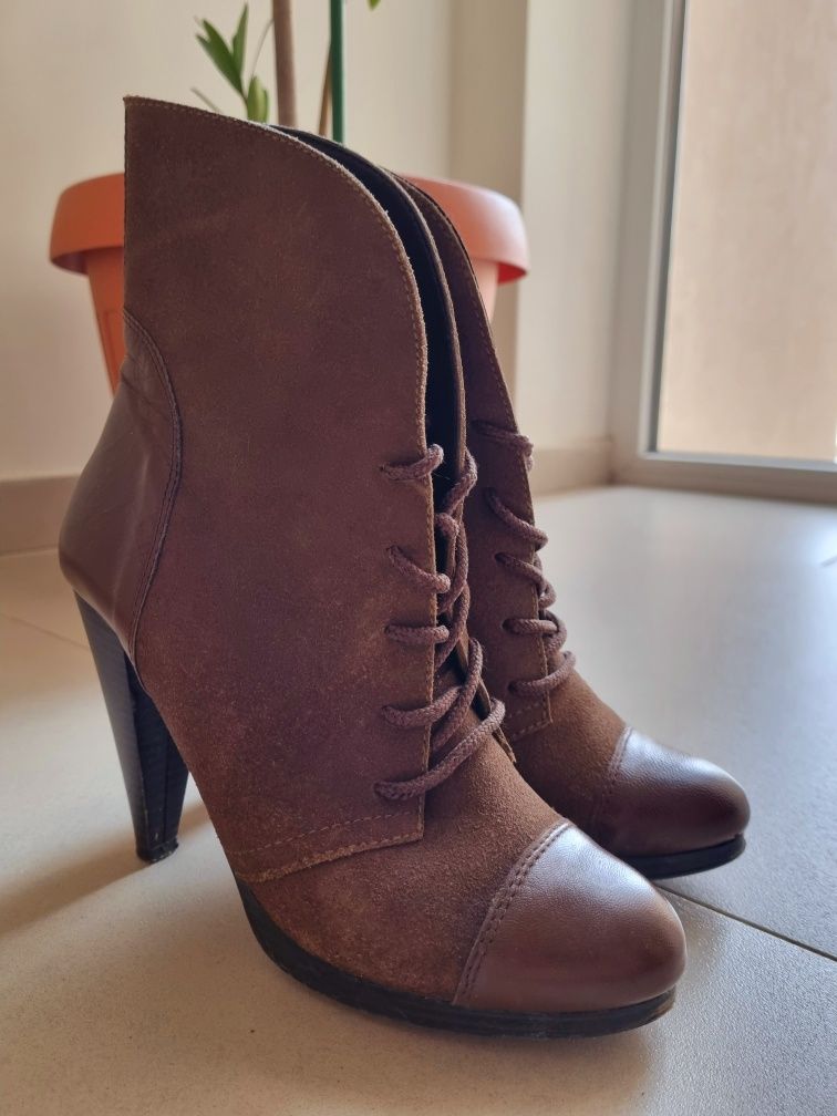 Botine piele maro 37