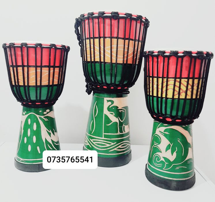 Tarabana Djembe din lemn sculptat Handmade NOU 59 CM 38 CM