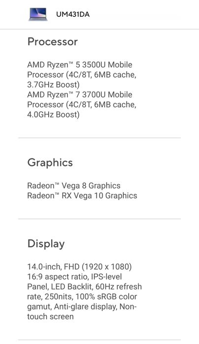 Laptop ASUS Zenbook UX431DA/UM431DA