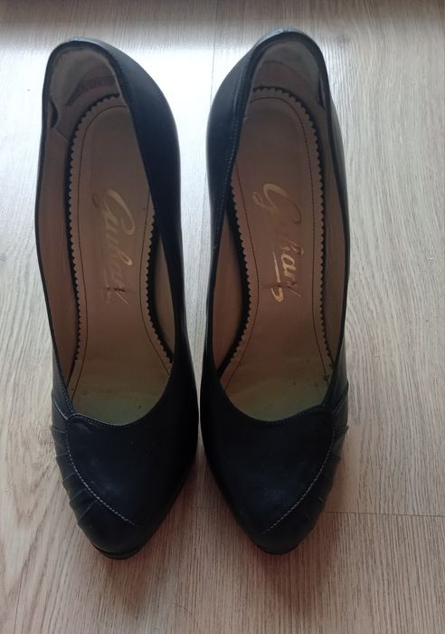 Pantofi eleganti de dama Guban piele naturala gri inchis tocuri inalte