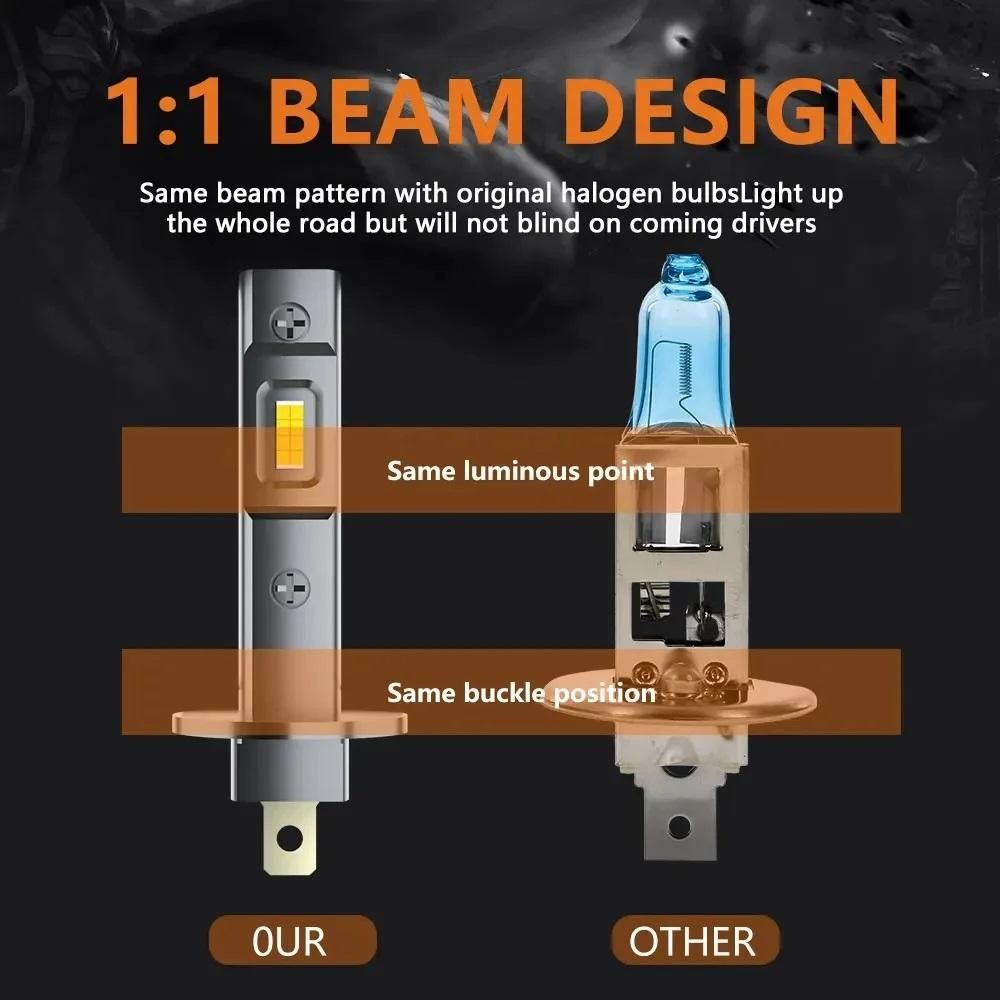комплект диодни крушки за фар h1 canbus 80w 12v 6000к 8000lm 2броя ...