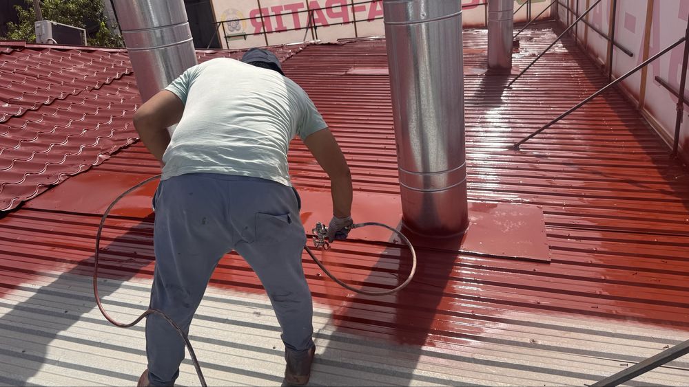 Покраска крыши домов, решёток и навесов Томларни Дарвозаларни буяш