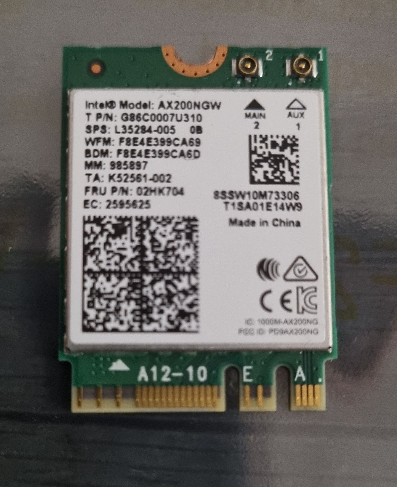 Placa retea WiFi 6 AX200 NGW