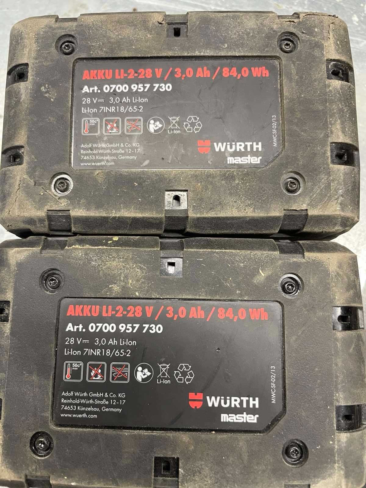 Акумулаторна батерия Wurth 28V 3.0Ah с индикатор 2бр.