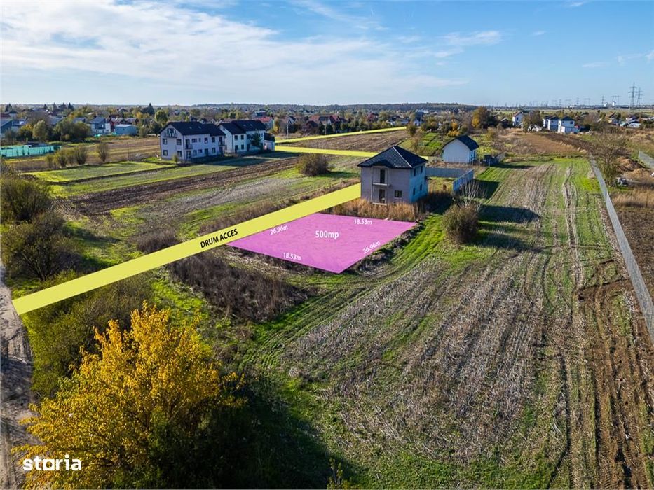Magurele - Dumitrana,Teren Intravilan 500 Mp,Deschidere 27 M,Stb 6 Min