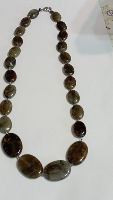 Натуральные редкие бусы из камня лабрадор