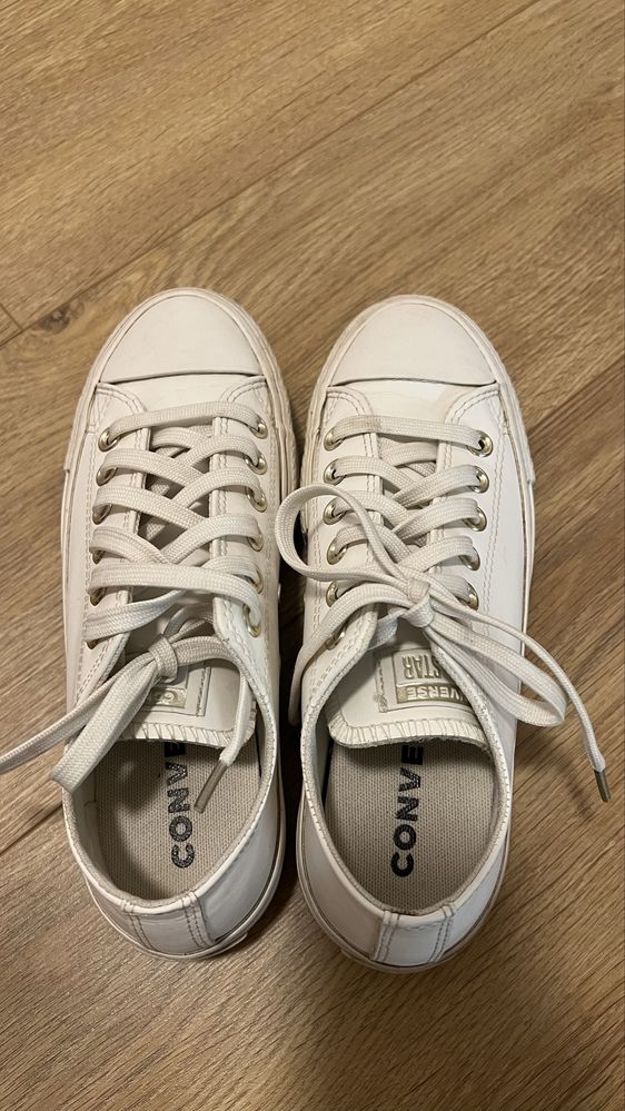 Converse бели кожени кецове 36,5