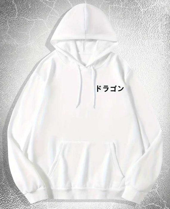 Белая худи с дракон-принтом