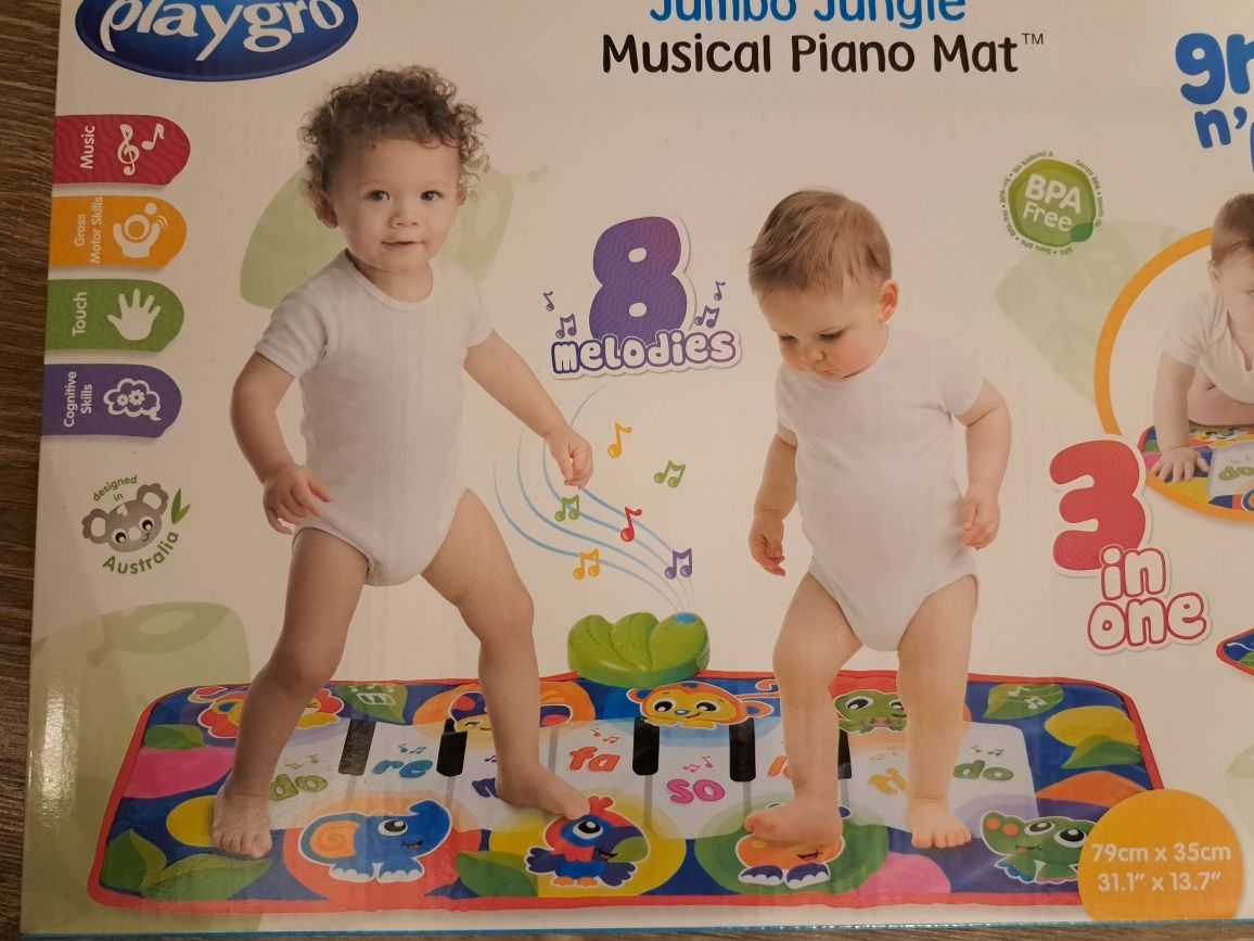 Ново 3в1 музикално килимче пиано/пътека Playgrо 6м+