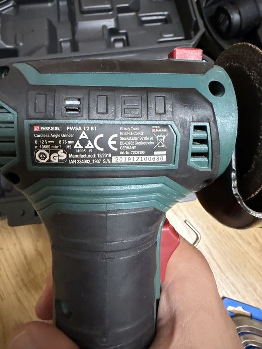 Parkside PWSA 12-B1 - акумулаторен мини флекс 76мм с батерия 4ah