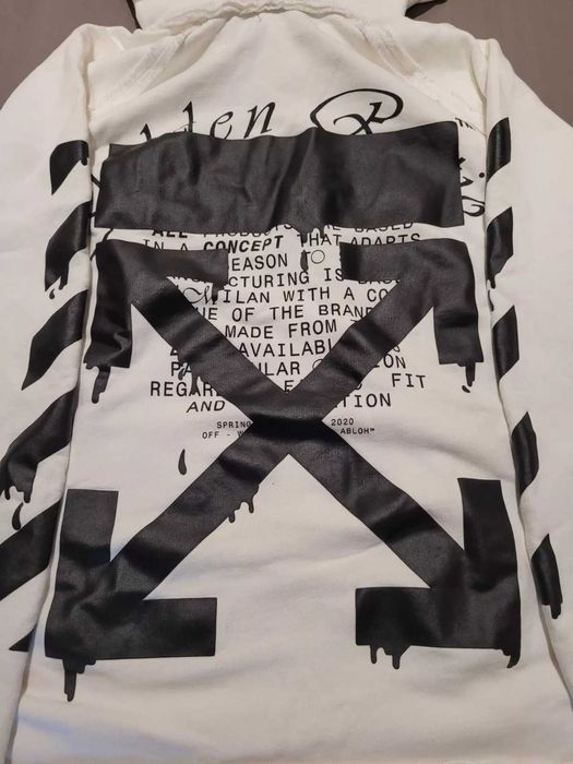 Off White White Dripping Arrow Incompiuto Hoodie
