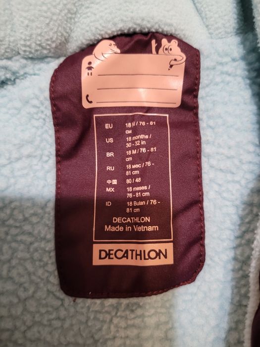 Salopetă copii de iarna Lugik Decathlon 18luni