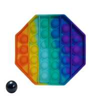 Jucarie antistres, Pop it, silicon, hexagon, 12.5 cm, multicolor