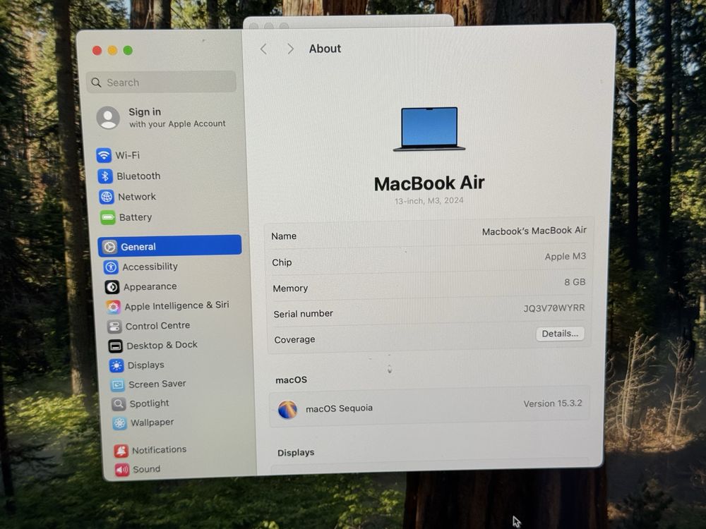 Macbook Air 13" M3 256GB SSD Midnight Гарнация