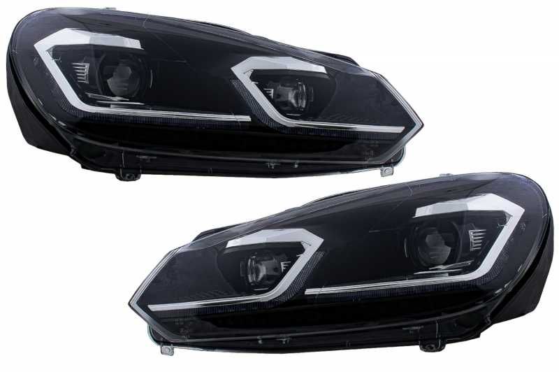 Faruri LED VW Golf 6 - Golf G7.5 Design Negru Semnalizare Secventiala