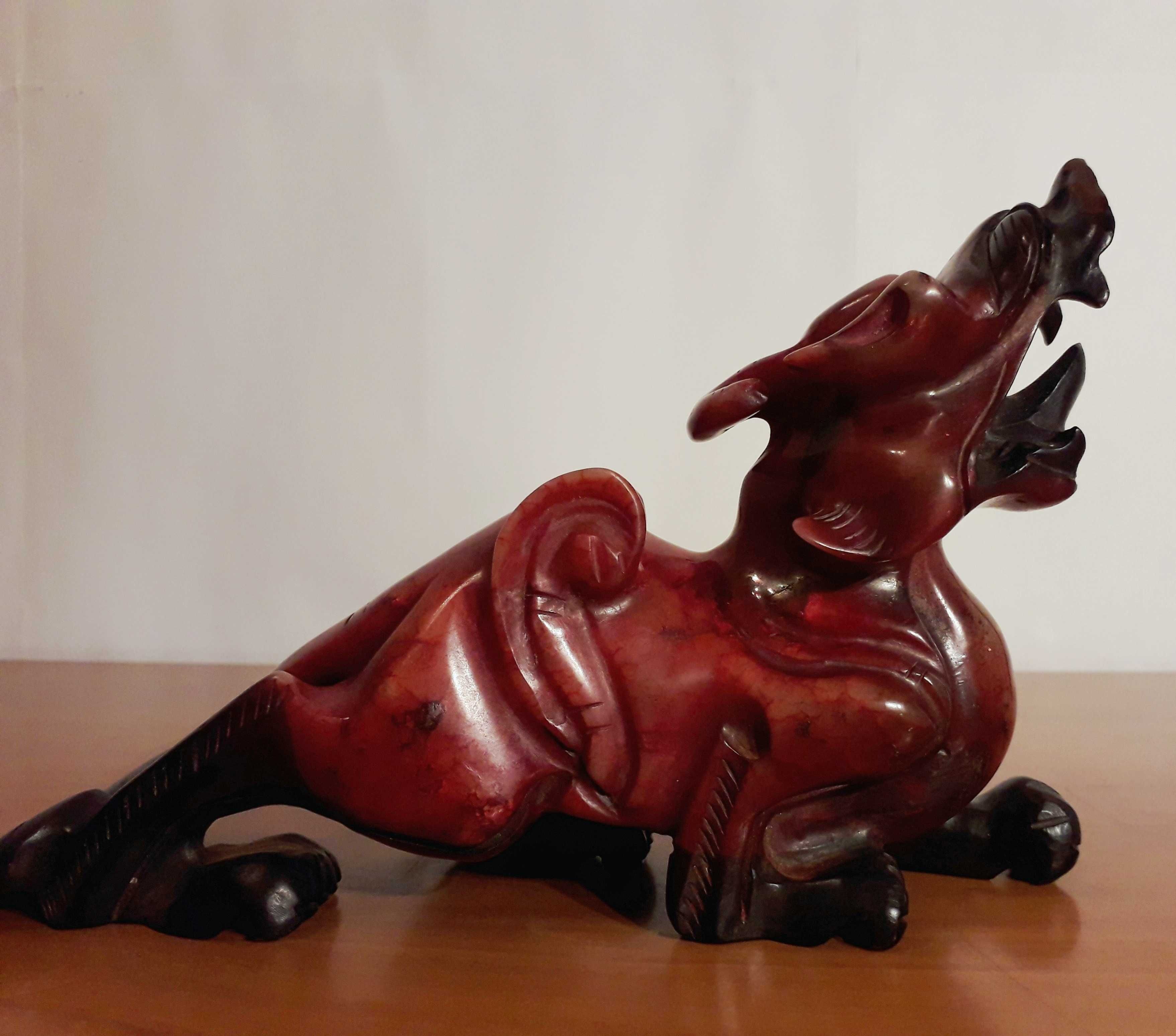 Statueta asiatica Feng Shui pt Afaceri |Dragonul Pi Xie | jad vechi