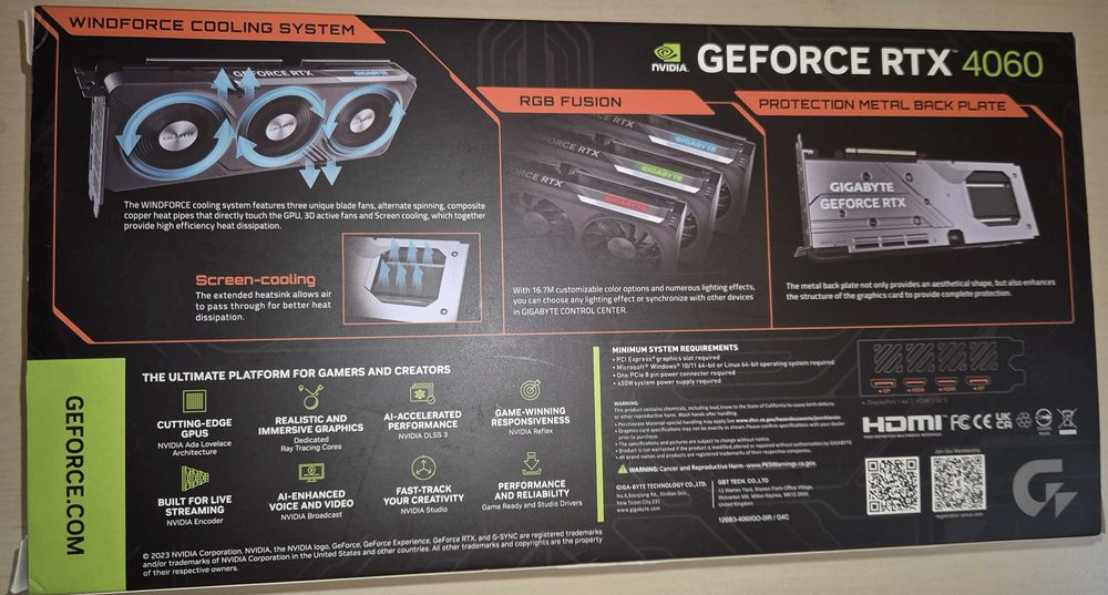 Gigabyte GeForce RTX 4060 GAMING OC 8GB, in garantie