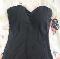 Малка черна рокля със странична дантела, М, нова
