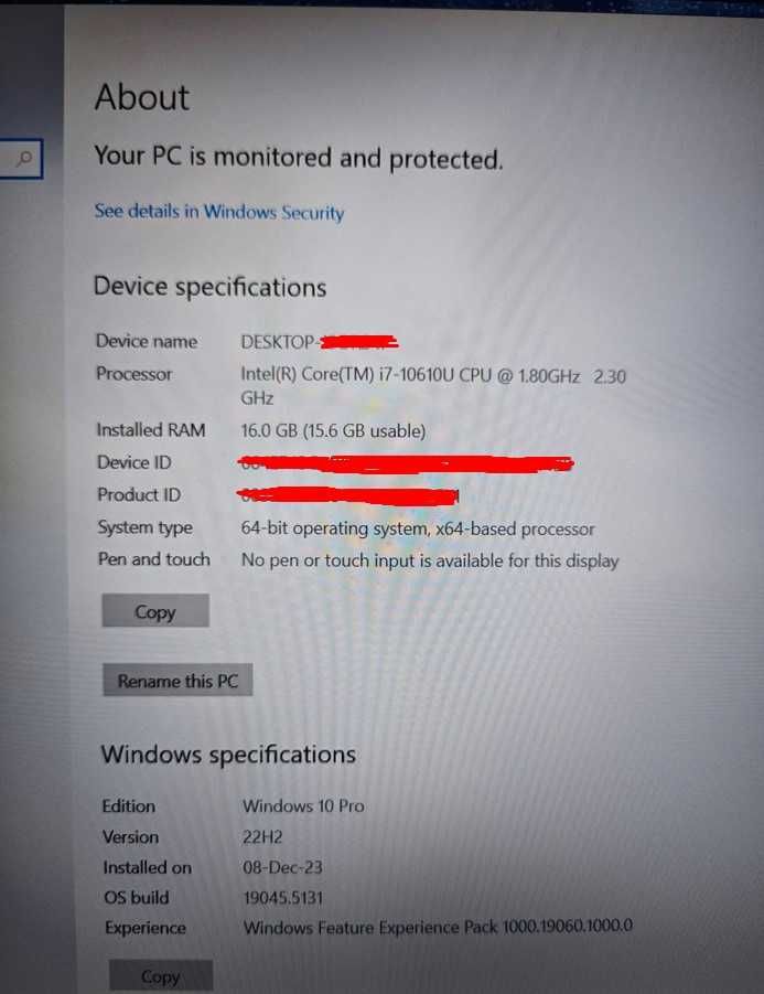 Лаптоп Dell Latitude 5510 (с 1 малък дефект)