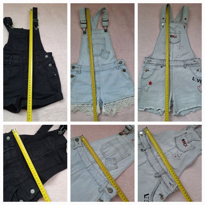 Salopeta 122-128 pantaloni scurti blugi pijamale vara tricouri 6, 7ani