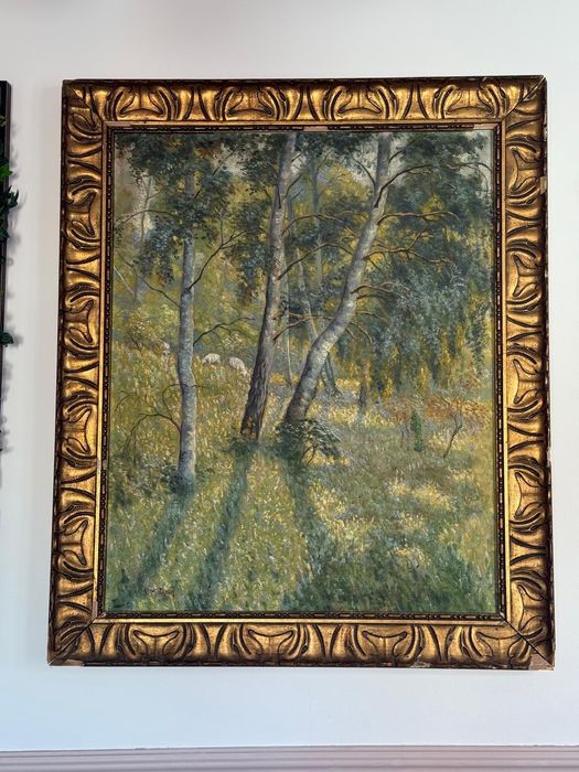 Tablou  „Pădure de mesteceni” – S. Mutzner, ulei pe pânză