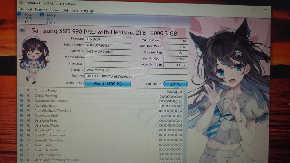 SSD Samsung 990 PRO HeatSink de  2TB PCI Express 4.0 , nou