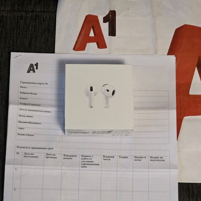 ЗАПЕЧАТАНИ Apple AirPods 4 BT Гаранция от А1 до 2027г. White
