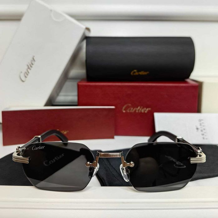 Слънчеви очила Cartier CT0362S златни и сребърни елементи