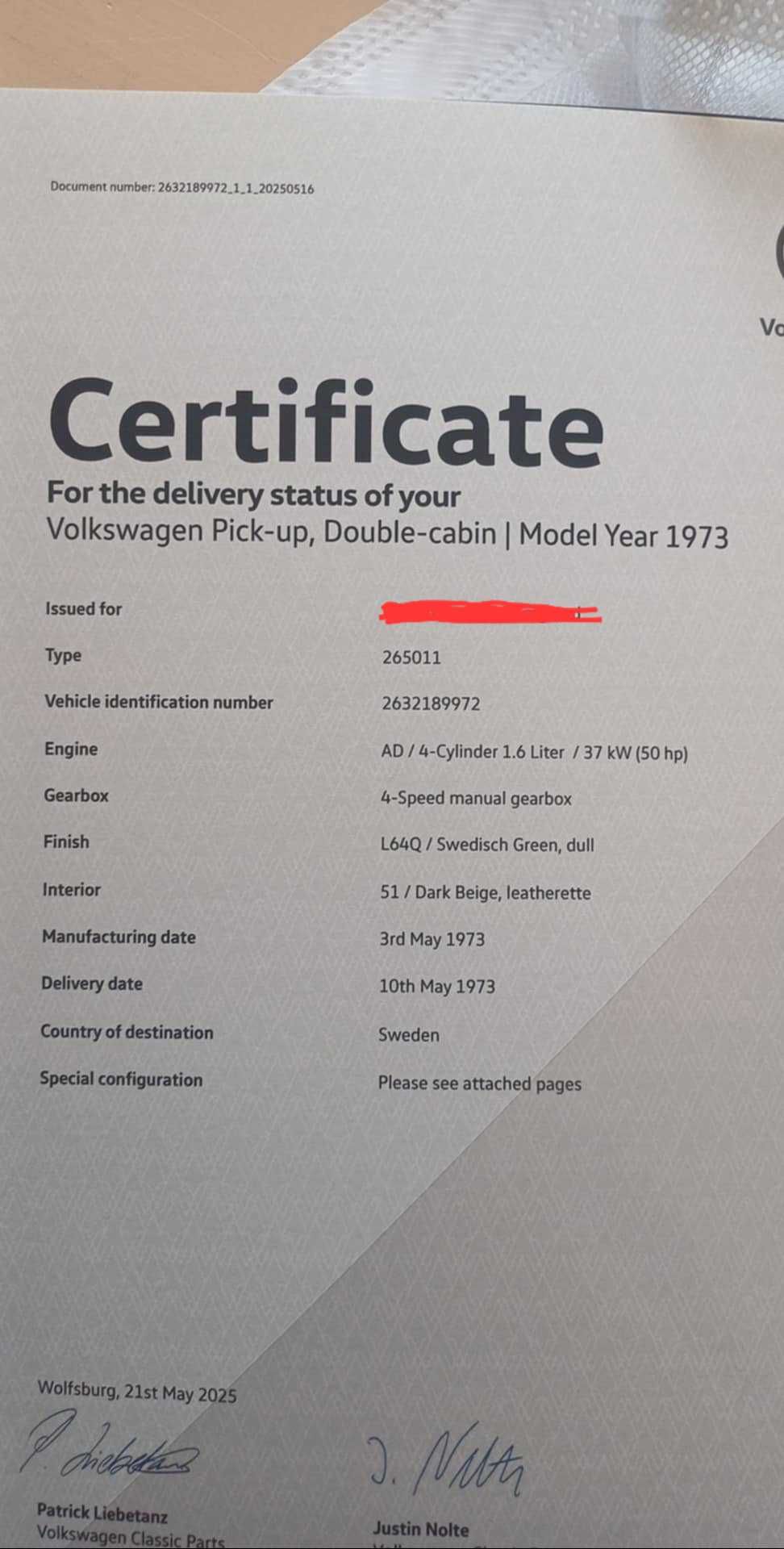 Volkswagen Pick-up, Double-cabin | Model Year 1973