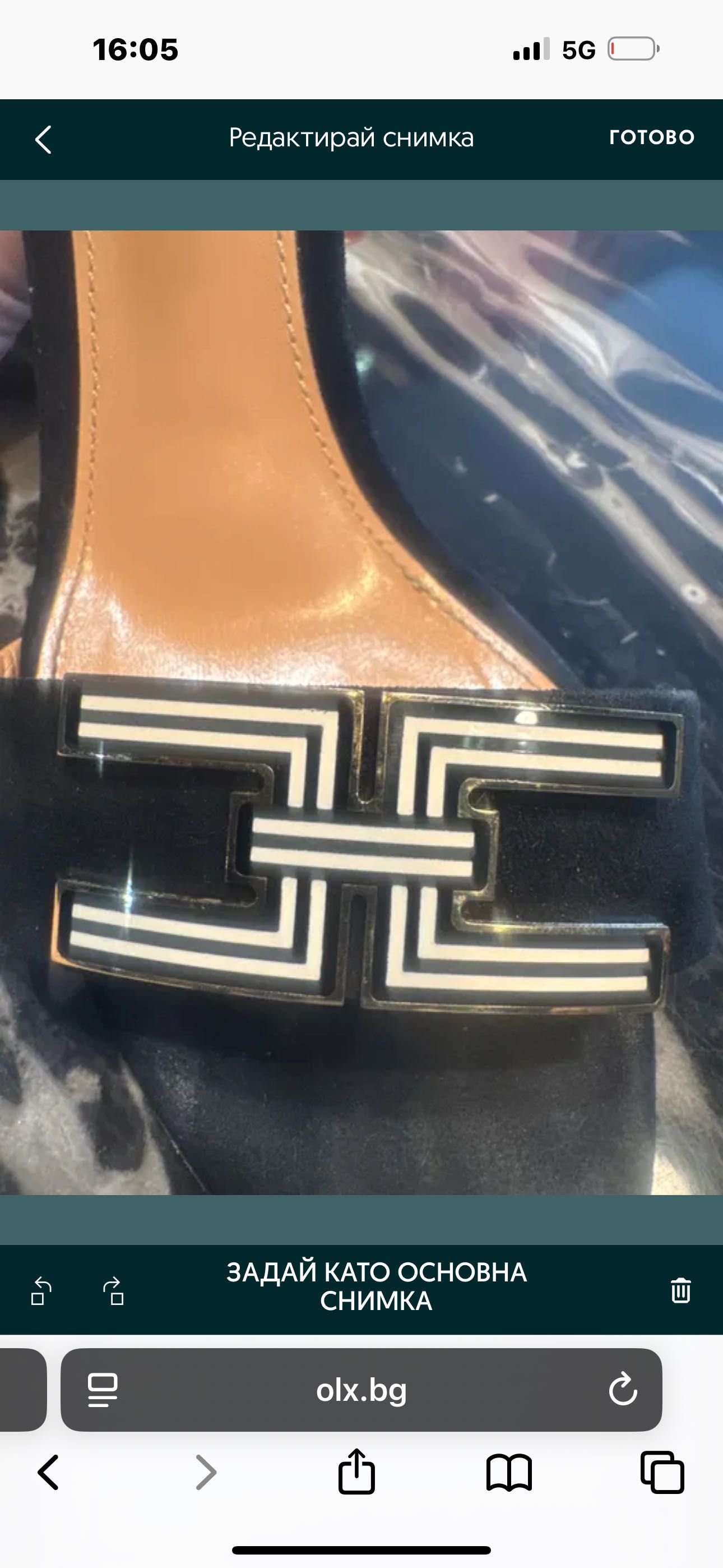 Elisabetta Franchi 38-39 Кожени оригинални сандали