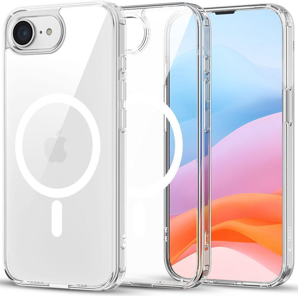 Tech-protect flexair hybrid magsafe калъф за iphone 16e - clear