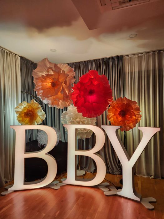 Litere volumetrice luminoase colorate botez, nunta, majorat, petrecere