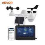 Stație meteo wireless VEVOR 7 în 1 cu Wi-Fi, ecran TFT colorat de 7"