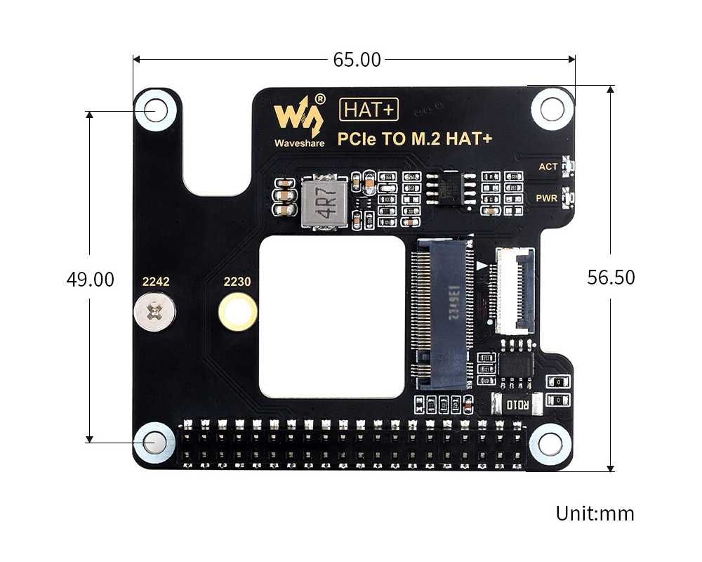 Адаптер NVME PCIe TO M.2 HAT+ для Raspberry Pi 5