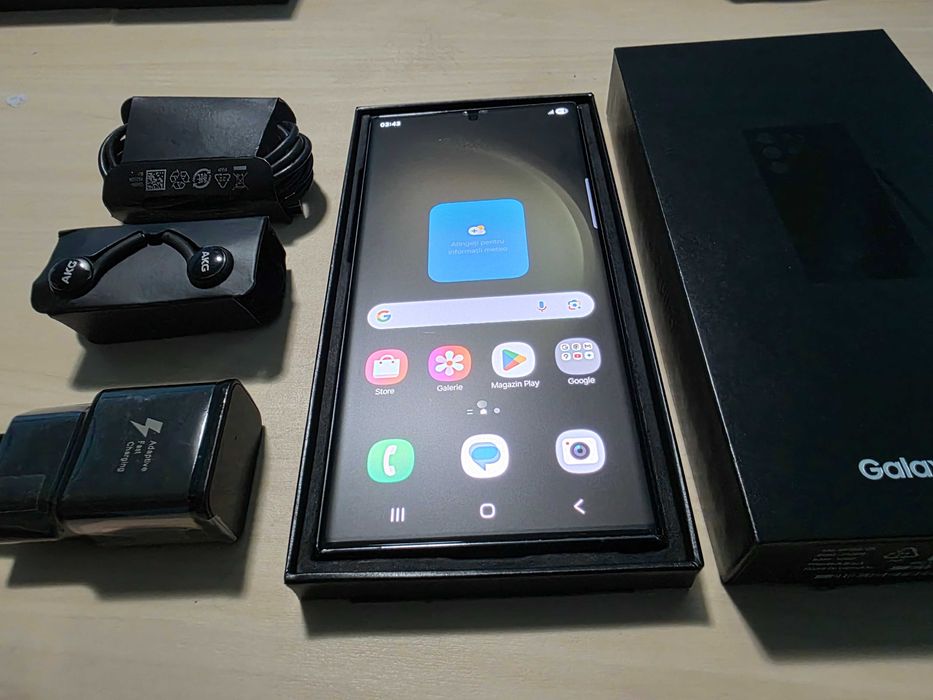 Sms.S23 Ultra,256 gb !Aspect de nou !utilizat putin, pach. compl+bonus
