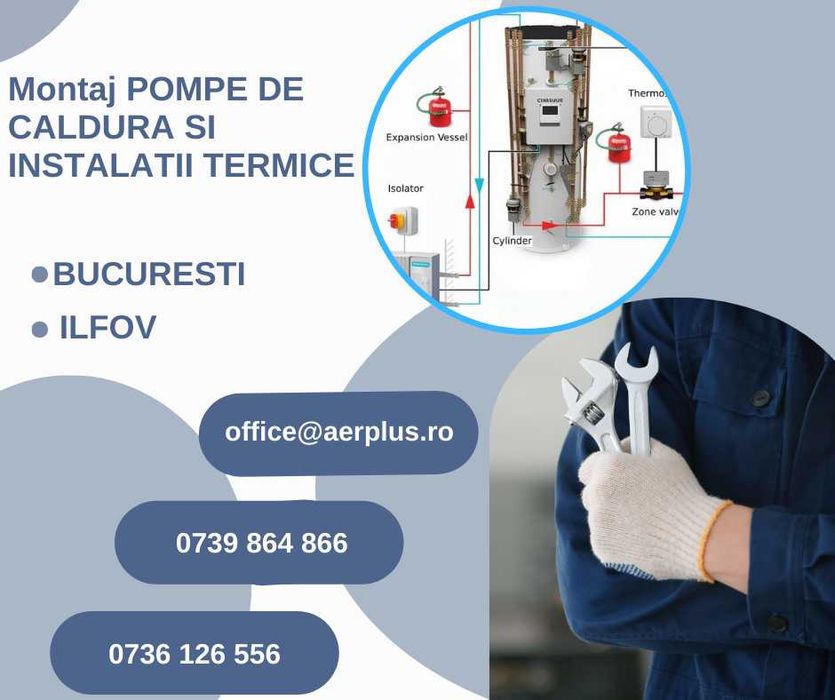 Montaj, reparatii si intretinere pompe de caldura, instalatii termice