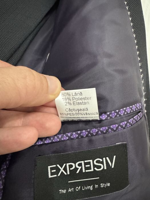Costum bărbați Expresiv 50 negru 2 piese, slim