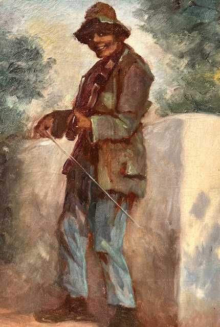 ”Violonist” Tablou F VECHI, ulei/pânză, sem VARGA Joszef, 70x50cm+R