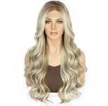 Peruca F513 Front Lace Blonda Gri Ombre Cenusie Suvite Ondulata