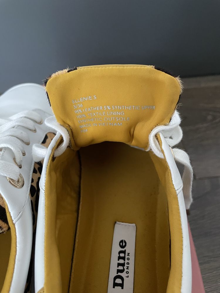 Sneakers/Tenisi dama, din piele, 36, uk 3,(22,5 cm), albi, Dune London