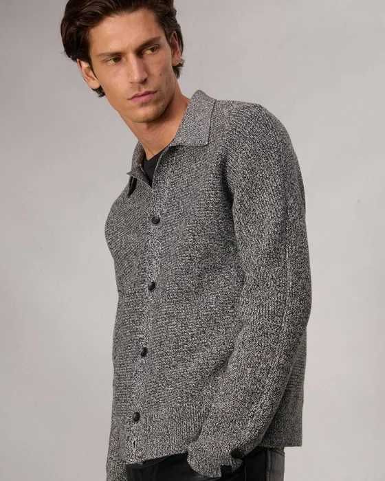 Rag & Bone, Cardigan din bumbac Dexter Marl, Gri, M