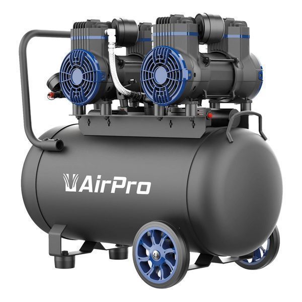 Безшумен компресор, намален шум, без масло, 2х1.8cp 40 л airpro