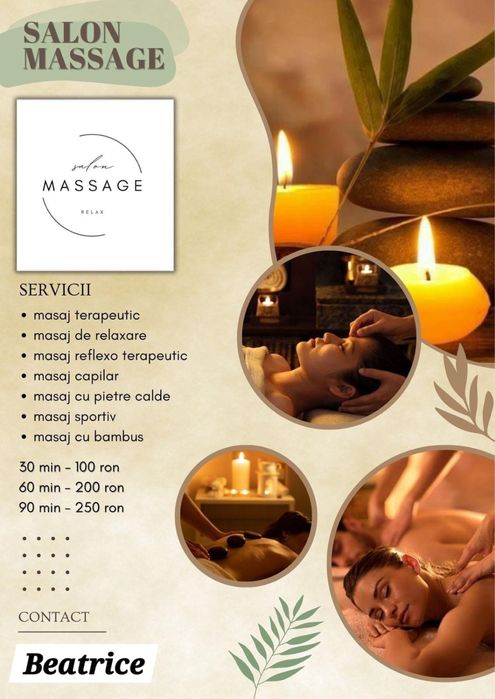 Masaj terapeutic și de relaxare la domiciliu