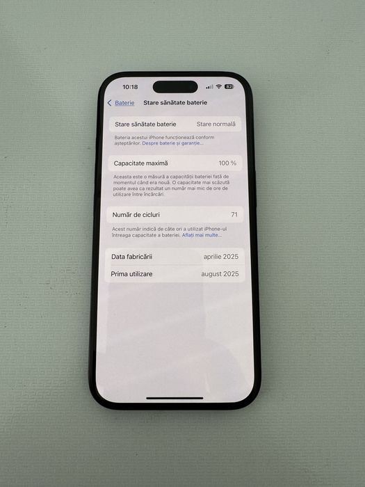 Iphhone 16 negru/100% baterie