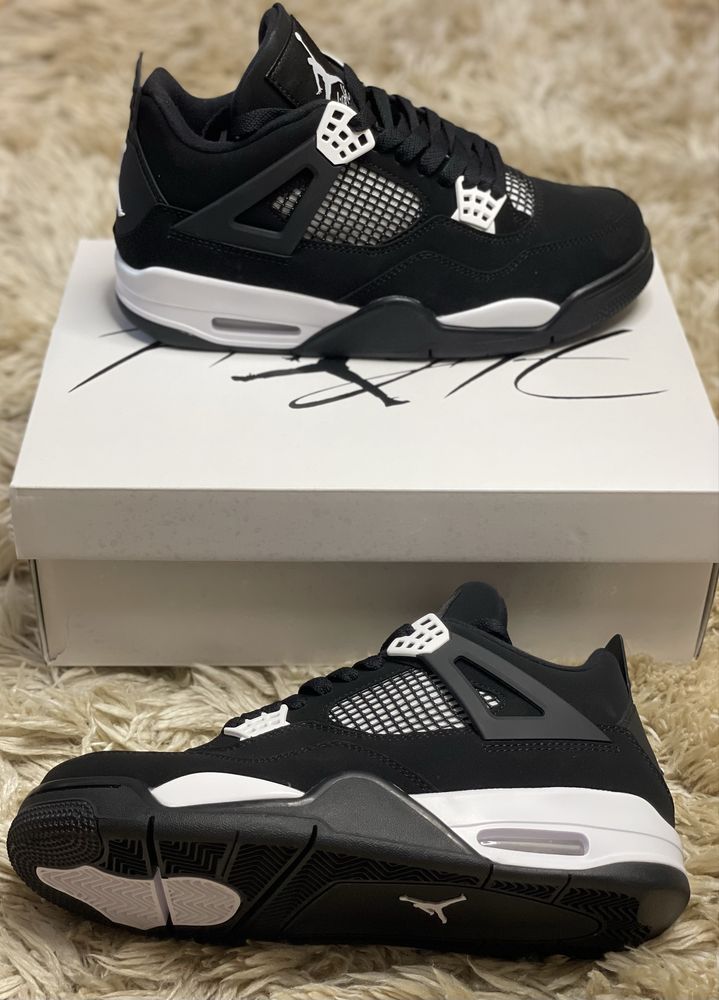Air Jordan 4 Retro White Thunder Black/Yellow/Red