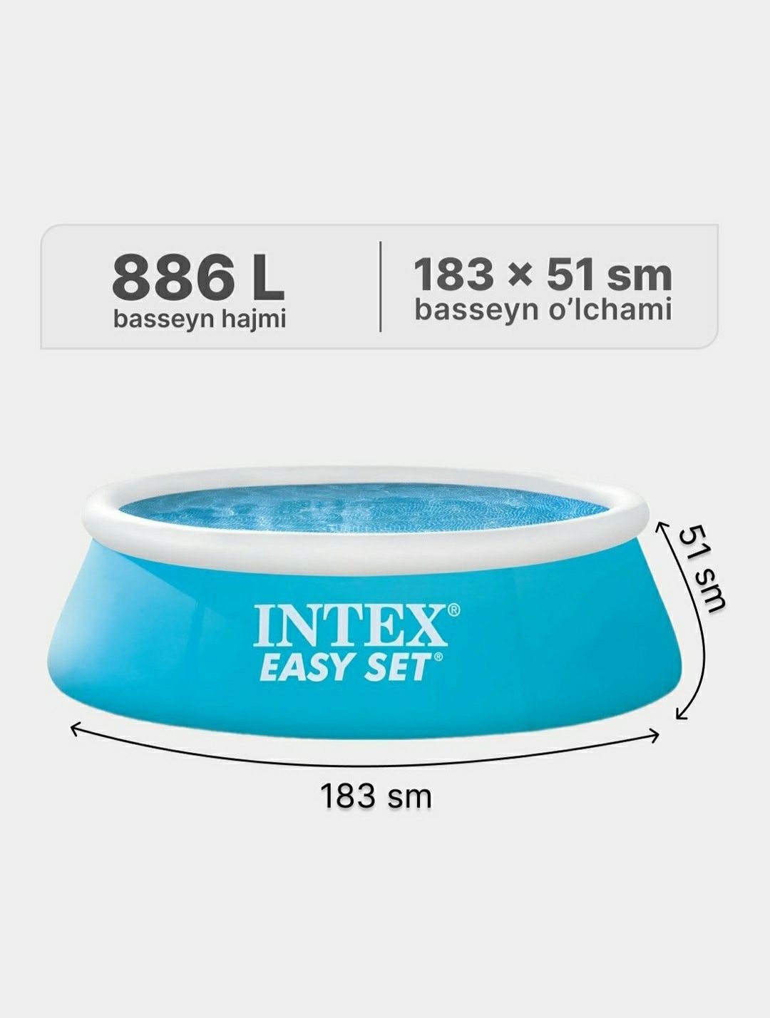 INTEX BASSEYN 183 x 51 sm | OPTOM NARXLARDA BASSEYN интекс бассейн