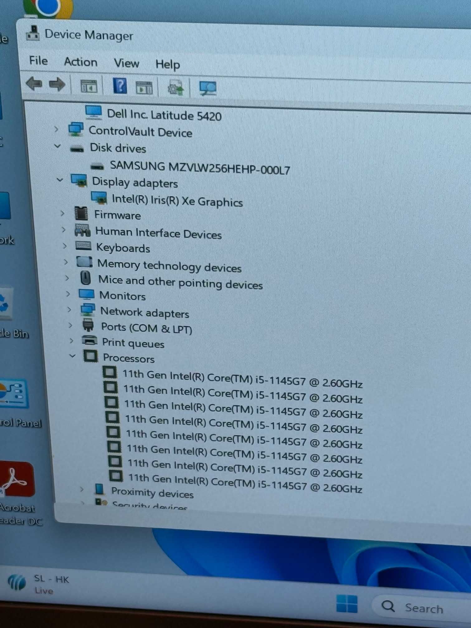 Dell Latitude 5420 отличен I5 11gen/16RAM/256 SSD NVMe/Full HD