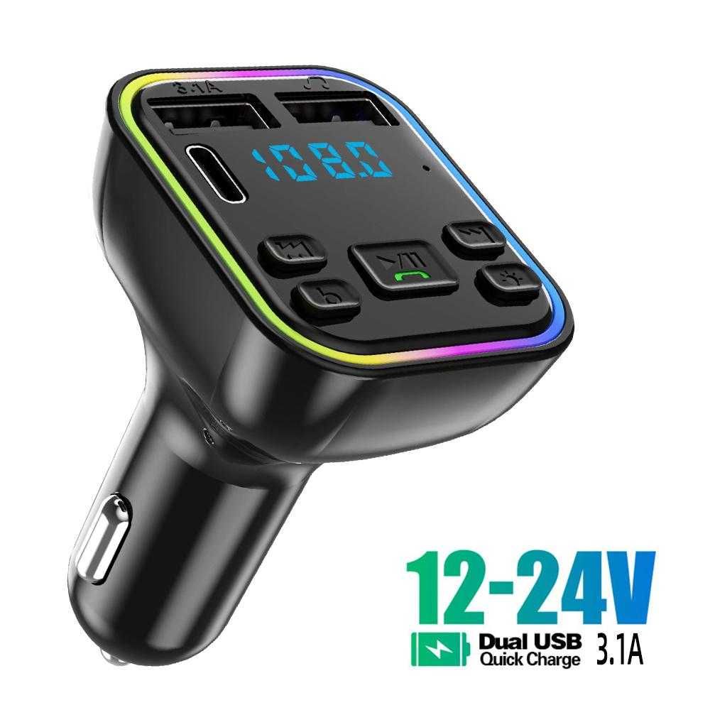 12-24V USB Автомобилен bluetooth 5.0 FM трансмитер безжичен хендсфри