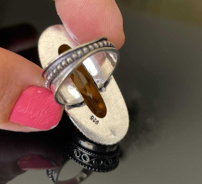 Inel Argint 925 cu Piatra Semipretioasa Citrin