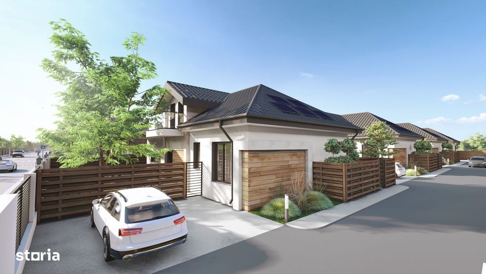 Casa P+M cu ventilatie HVAC | Panouri fotovoltaice si pompa de caldura